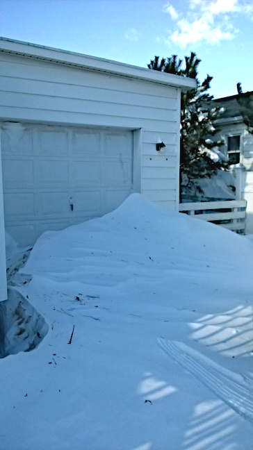 garage snow drift